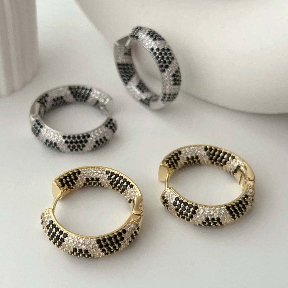 Pave zircon leopard earrings