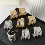 Pave zircon twist earrings