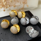 Pave zircon ball earrings