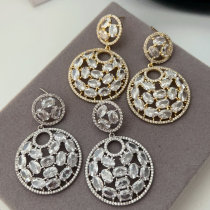 Pave zircon round charm earrings