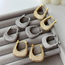 Pave pin zircon earrings