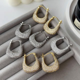Pave pin zircon earrings
