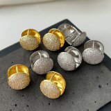 Pave zircon ball earrings