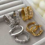 Fashion pave zircon earrings