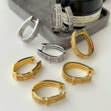 Fashion pave zircon earrings