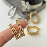 Fashion pave zircon earrings