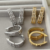 Fashion pave zircon earrings