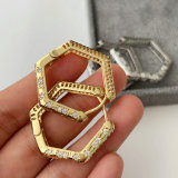 Pave zircon hexagon earrings
