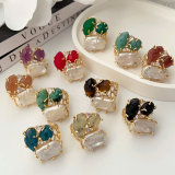 Gemstone pearl ring