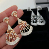 Pave fan zircon earrings