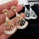 Pave fan zircon earrings