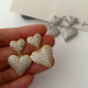Pave zircon heart earrings