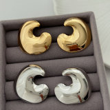 Metal moon chunky earrings