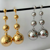 Chunky long ball earrings