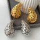 Teardrop star moon hollow earrings