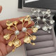 Chunky metal leaf earrings