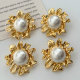 Chunky pearl flower earrings