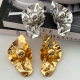 Chunky fold metal earrings