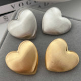 Heart wire drawing earrings