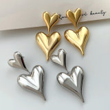 Metal heart earrings