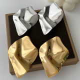 Chunky fold metal earrings