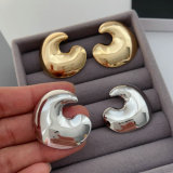 Metal moon chunky earrings
