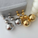 Chunky long ball earrings