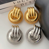 Chunky circle metal earrings