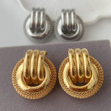 Chunky circle metal earrings