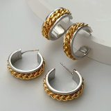Chain gold and silver hoop