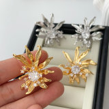 Metal flower earrings