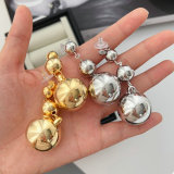 Chunky long ball earrings