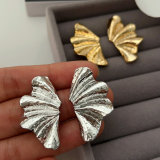 Metal leaf earrings