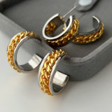 Chain gold and silver hoop