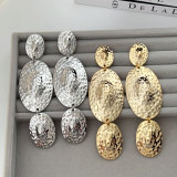 Chunky long metal earrings