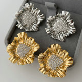 Chunky metal ruffle earrings