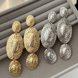 Chunky long metal earrings