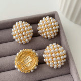 Round pearl earrings