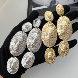 Chunky long metal earrings