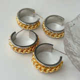 Chain gold and silver hoop