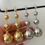 Chunky long ball earrings