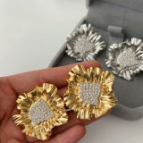 Chunky metal ruffle earrings