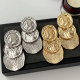 Chunky metal round earrings