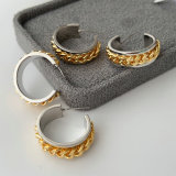 Chain gold and silver hoop