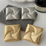 Metal chunky square earrings