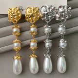 Long pearl earrings