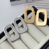 Metal square earrings