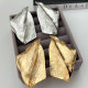 Metal chunky leaf shape earrings