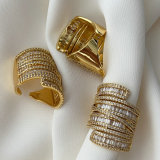 Pave zircon chunky ring