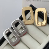 Metal square earrings